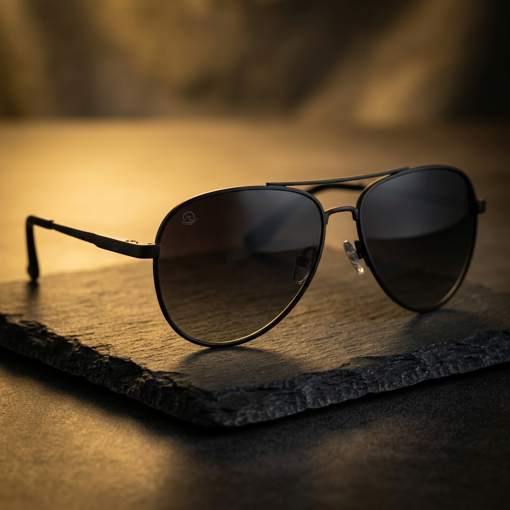 Sundiver All-Black Aviator Eyewear